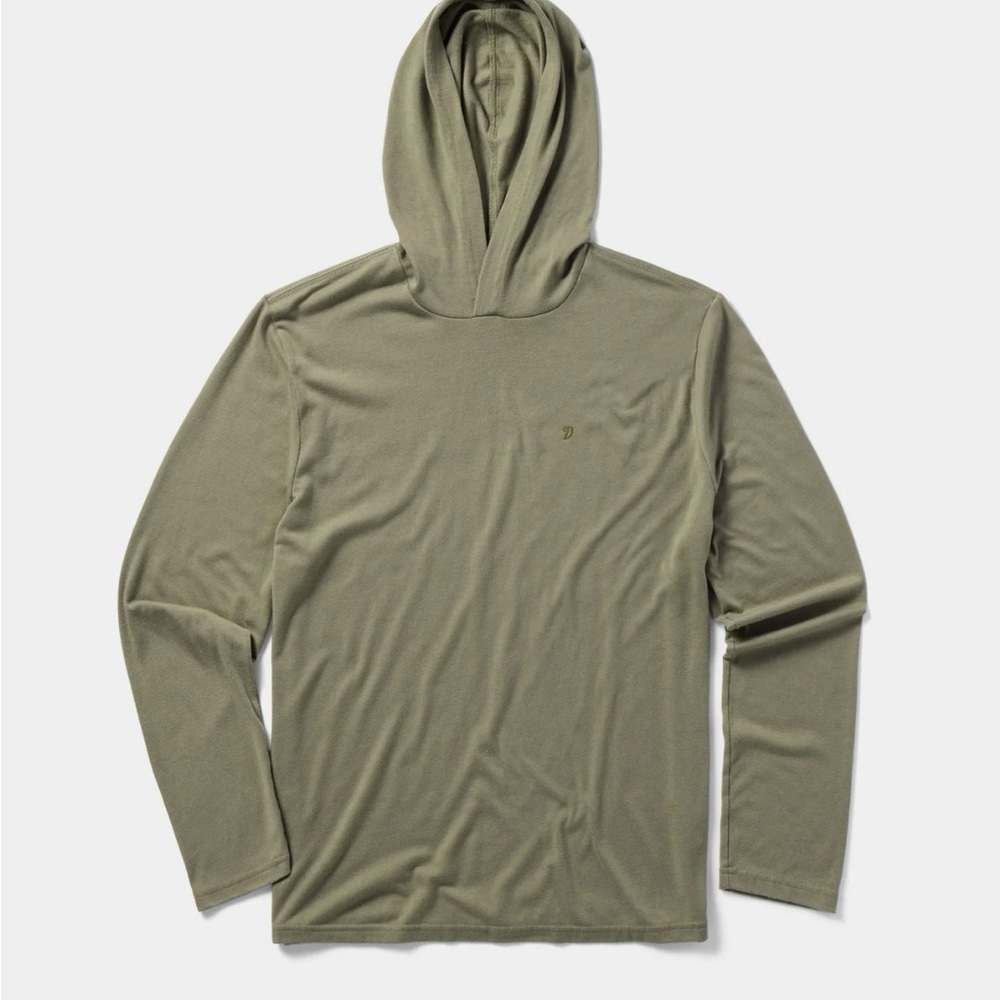 Men's Duck Camp Olive Hoodie Long Sleeve Performance Top